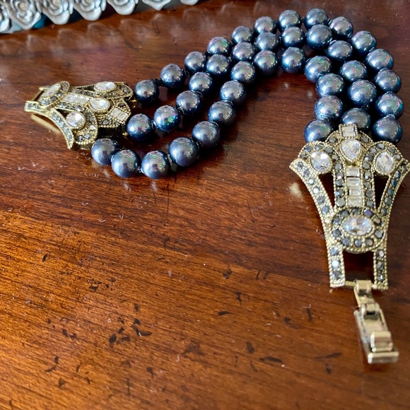 Heidi Daus Black Shell Pearl Bracelet - Picture 1 of 8